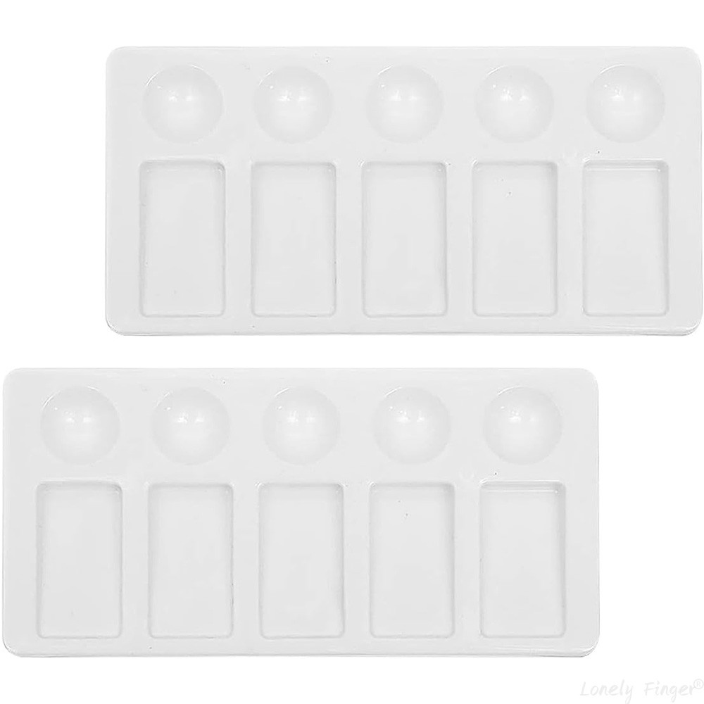 

2pcs 10-Well Plastic Rectangular Artist Painting Palette - Paint Color Mixing Tray - Art Students, Classroom, Craft Projects