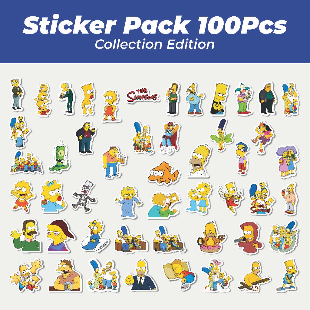 

Hot Stiker Kartun The Simpsons Series - SIMPSONS 1 Lucu Anti Air Stikers Berperekat Waterproof Sticker Decal Buat Motor Helm Buku Journal Koper Casing HP Laptop Botol Minum