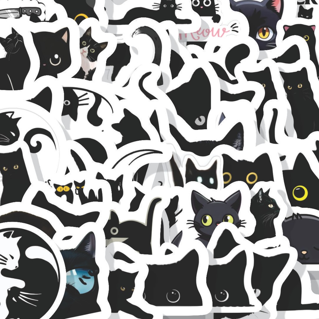 

Stiker Cutting Pack Stiker Black Cat [Kucing Hitam] Isi 100Pcs Series Aesthetic Lucu Keren Untuk Koper Bahan Vynil