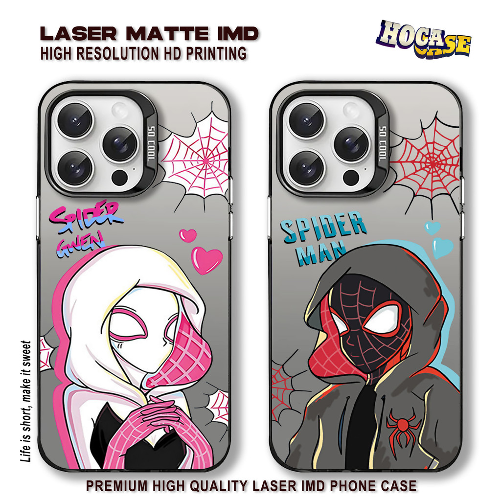 Case Couple Super Hero HC452 IMD Redmi Note 14 13 12 11 10 9 9A 9C 10A 10C Premium Matte Black Casin