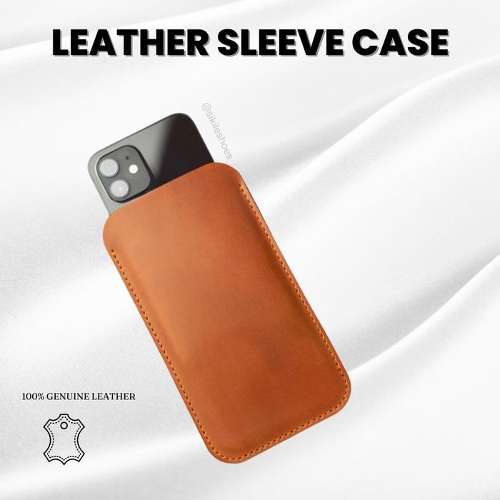 Sarung Hp Kulit  Genuine Leather Sleeve Case  Casing Kulit  Leather Sleeve