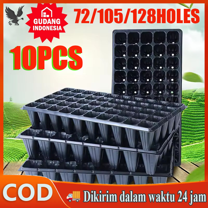 10 PCS Tray Semai / Seedling Pot / Pot Tray Semai Bibit Benih /72/105/128 HolesTRAY SEMAI MEDIA SEMA