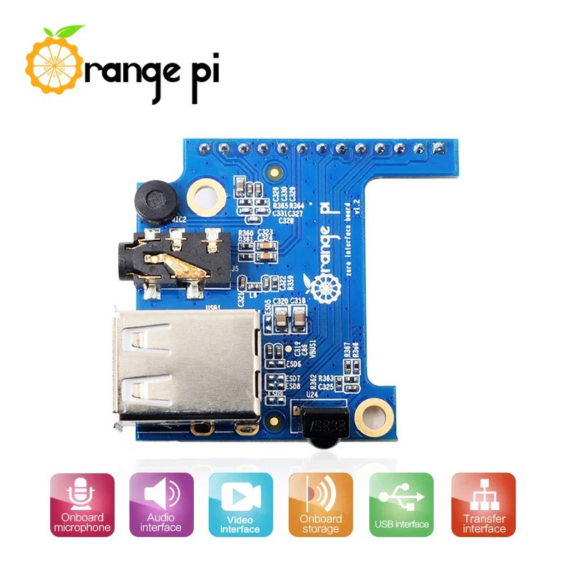 Orange Pi Zero 2 3 Plus R1 Interface Board USB 2.0 Audio Video Mic IR Receiver Expansion