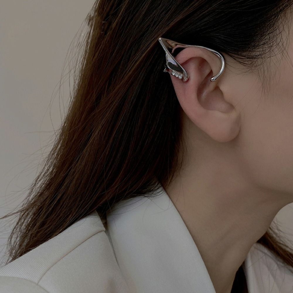 Sweet Alloy Elf Ear Clip Ear Cuff Korean Style Cat Ear Hollow Ear Clips Ear Hook Single Side Earring