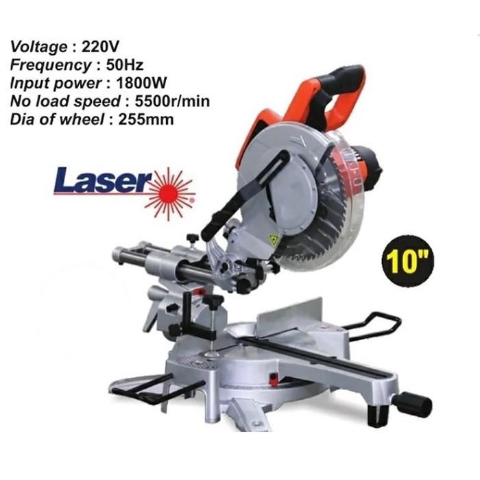 MESIN MITER SAW POTONG ALUMINIUM KAYU ALDO 1080 10" 10 INCH SLIDING