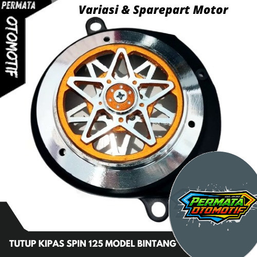 251- Tutup Kipas Motif Bintang Spin 125 Cover Kipas Skywave Skydrive Hayate Set Spinner Orange