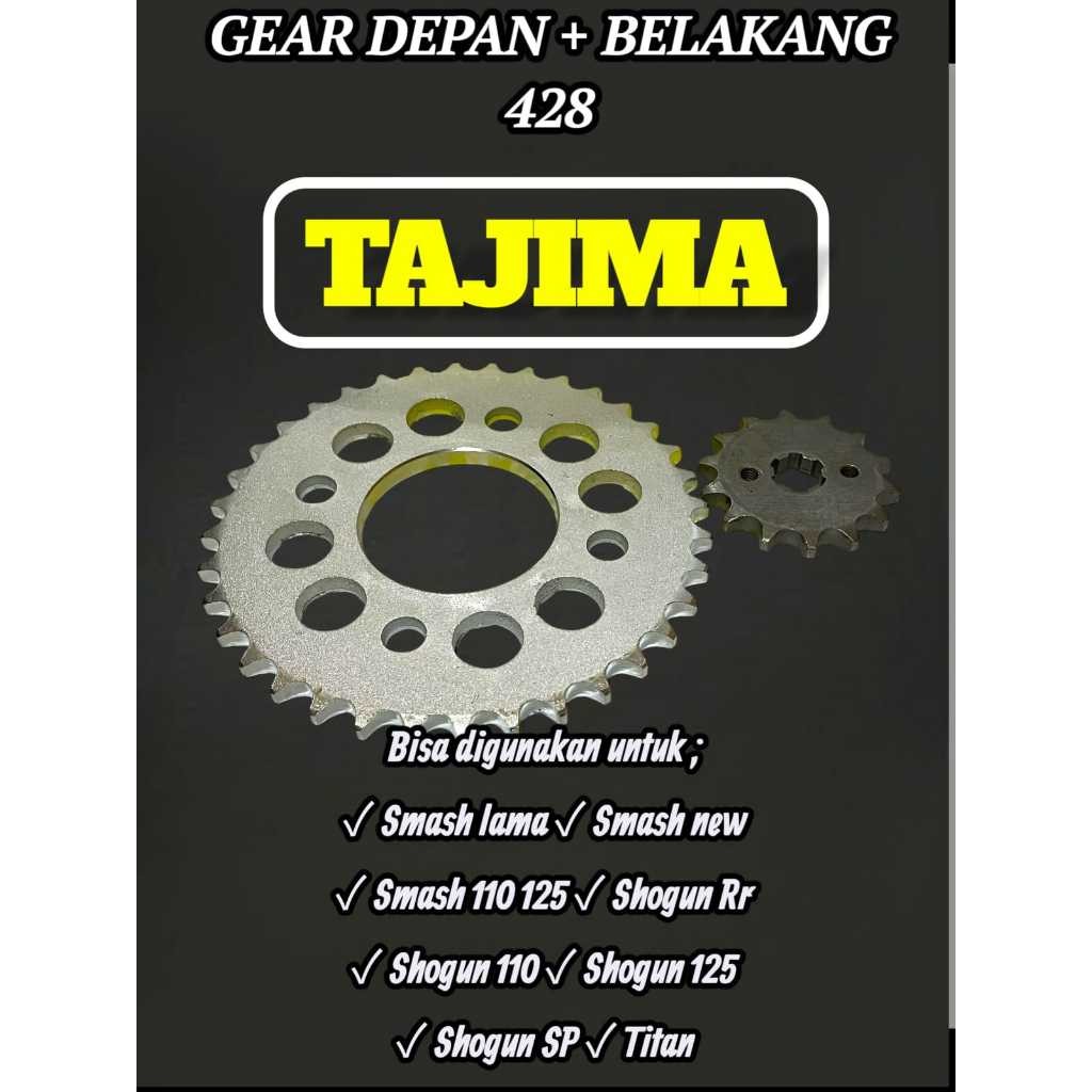 GIR GEAR GIR GEAR SET DEPAN DAN BELAKANG SMASH SHOGUN DLL 428