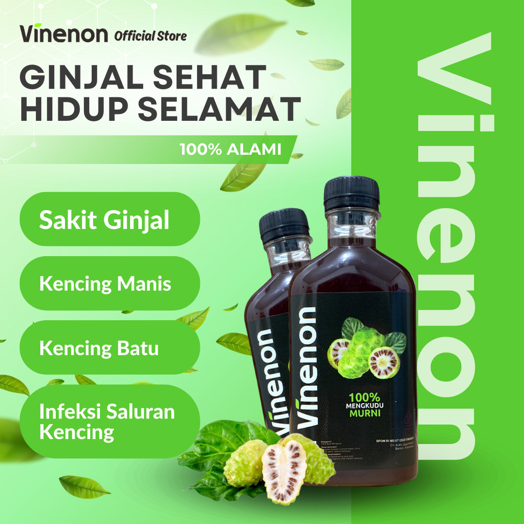 

Paket 2 Botol Cuka Mengkudu Vinenon -- Sembuhkan Batu Ginjal Tanpa Operasi - 300ml Halal BPOM