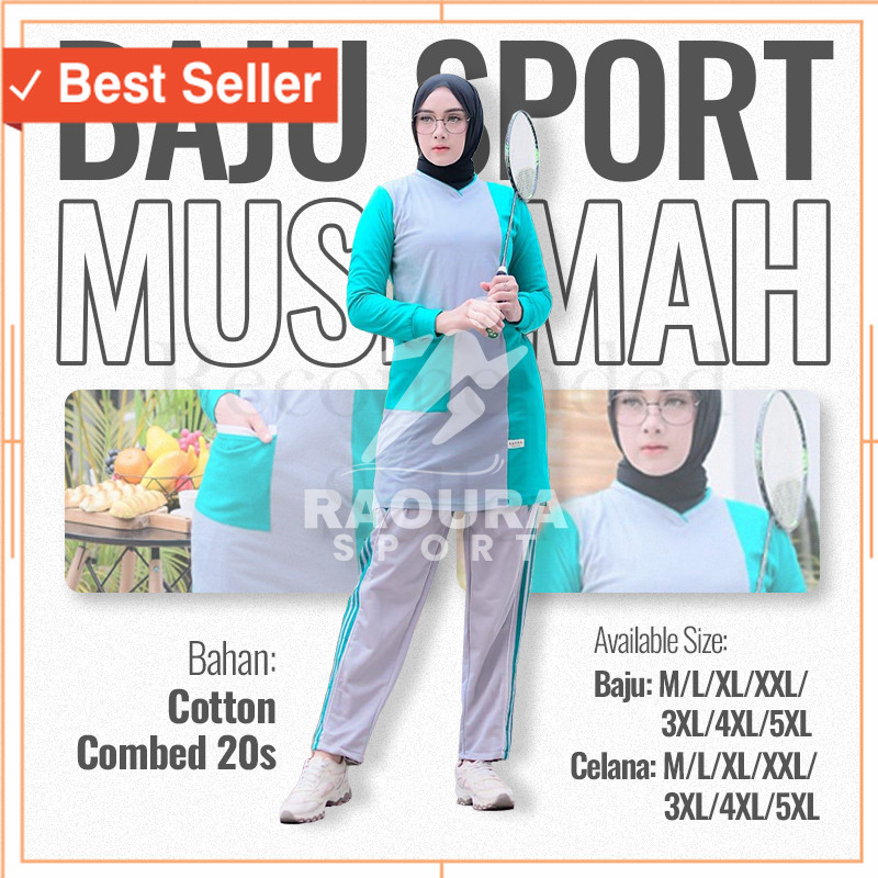 SERAGAM OLAHRAGA WANITA TUNIK BAJU OLAHRAGA MUSLIMAH BAJU SENAM WANITA MUSLIM 1 STELANTERMURAH BAJU 