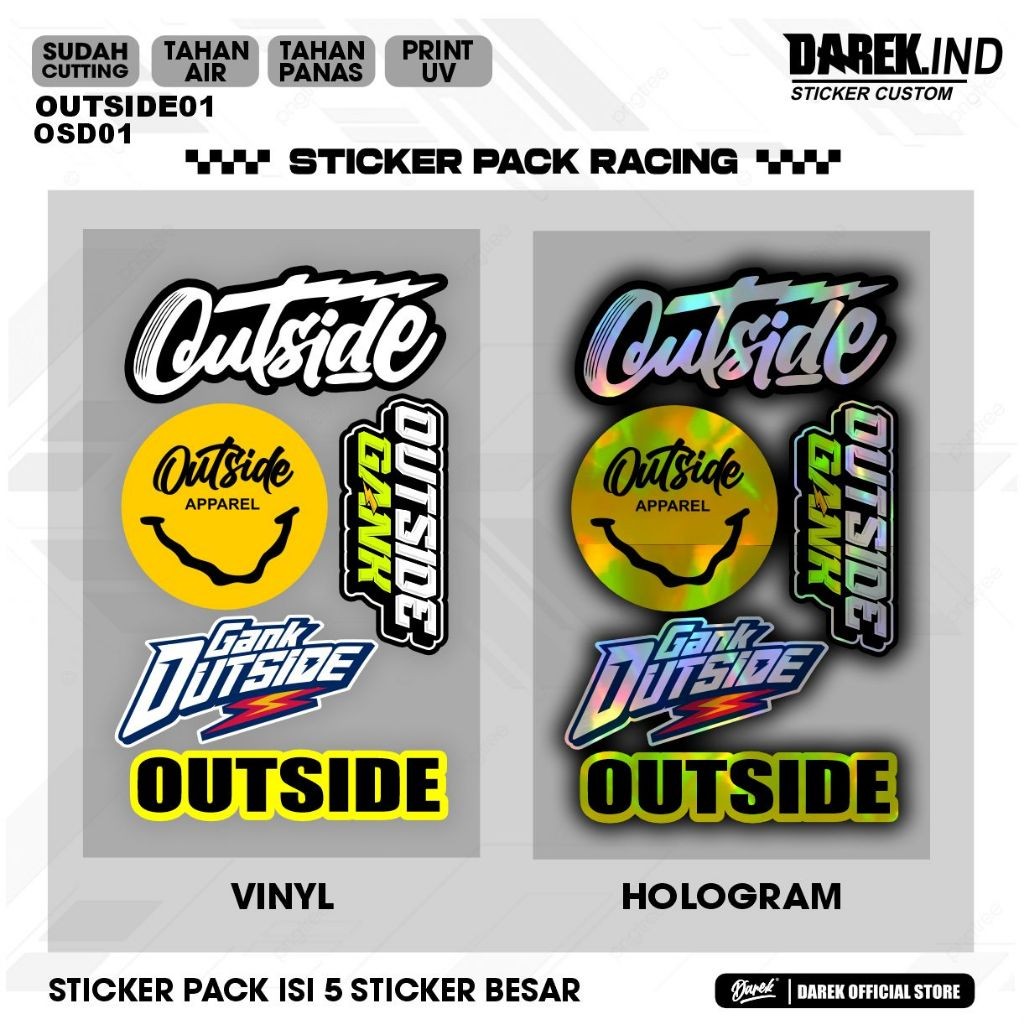 

Sticker Pack Outside Ltd print Cutting stiker racing
