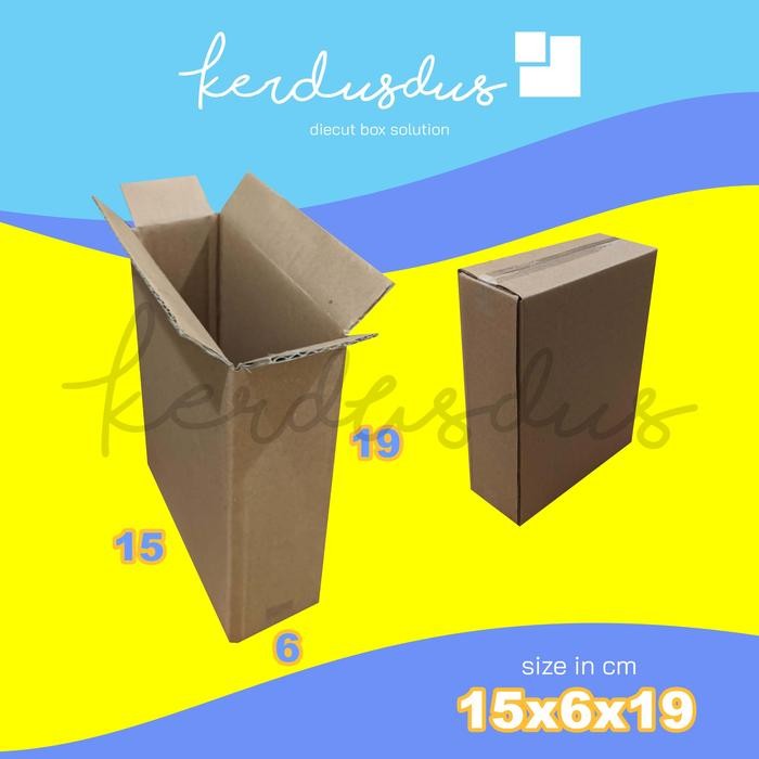 

15x6x19 cm kardus box karton kotak packing packaging POLOS SHEET