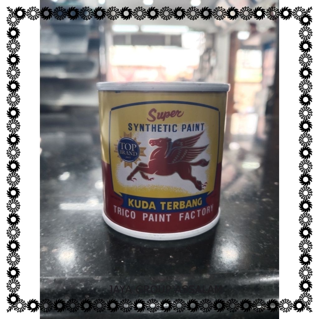 cat minyak kuda terbang coklat 0,1 liter/cat kayu/cat besi