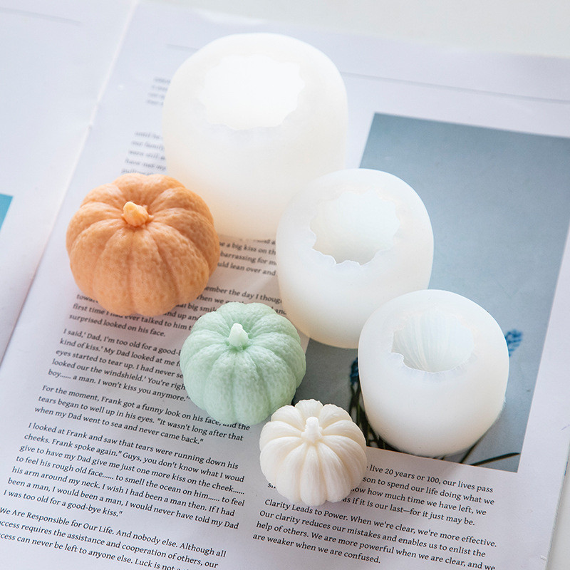 

1pcs Pumpkin Silicone Candle Molds Halloween Pumpkin Crafts Plaster Resin Cement Mold Handmade Chocolate Cake Baking Tools