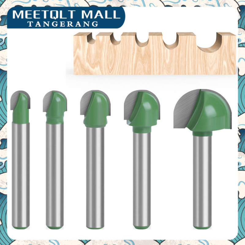 Set Mata Profil Kayu 5PCS Round Cove Bit Round Bottom Untuk Berbagai Jenis Kayu