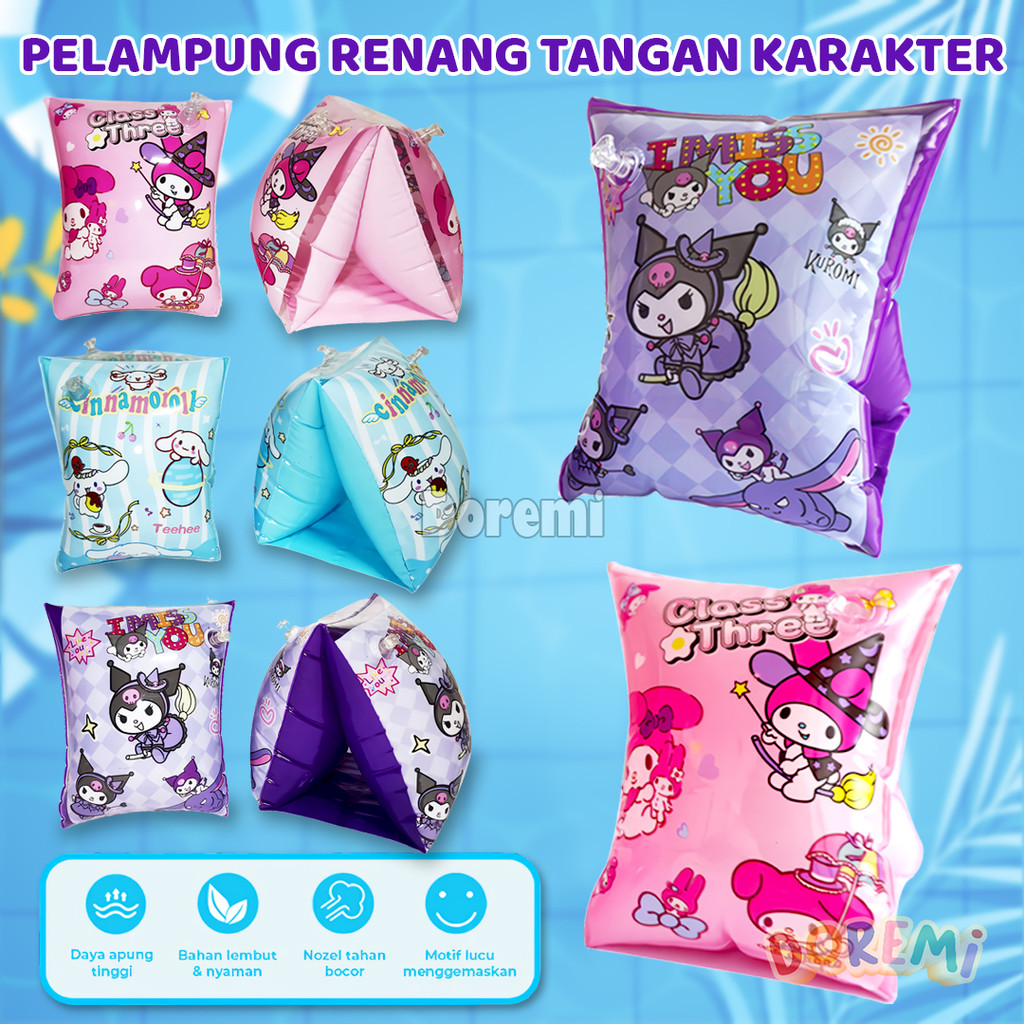 DOREMI Pelampung Renang Tangan Karakter Ban Lengan Anak Hand Float Swimming Swim Outdoor Inflatable