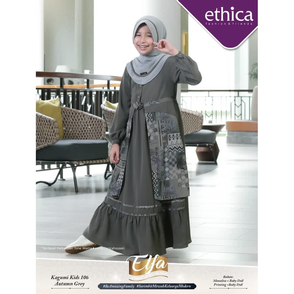 ETHICA GAMIS ANAK KAGUMI KIDS 106 AUTUMN GREY