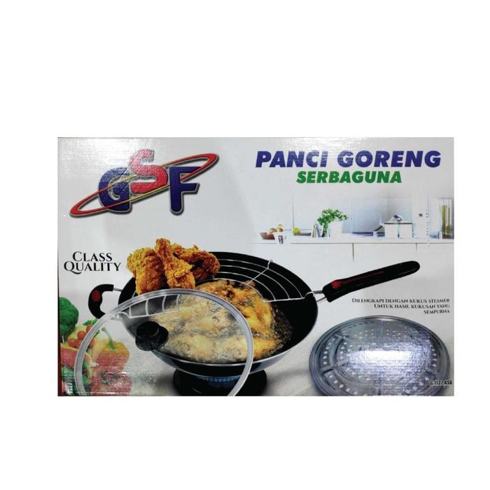 WAJAN PANCI PENGGORENG 32 CM + TIRISAN MINYAK & KUKUSAN GSF - GSF-081-G1132KSG