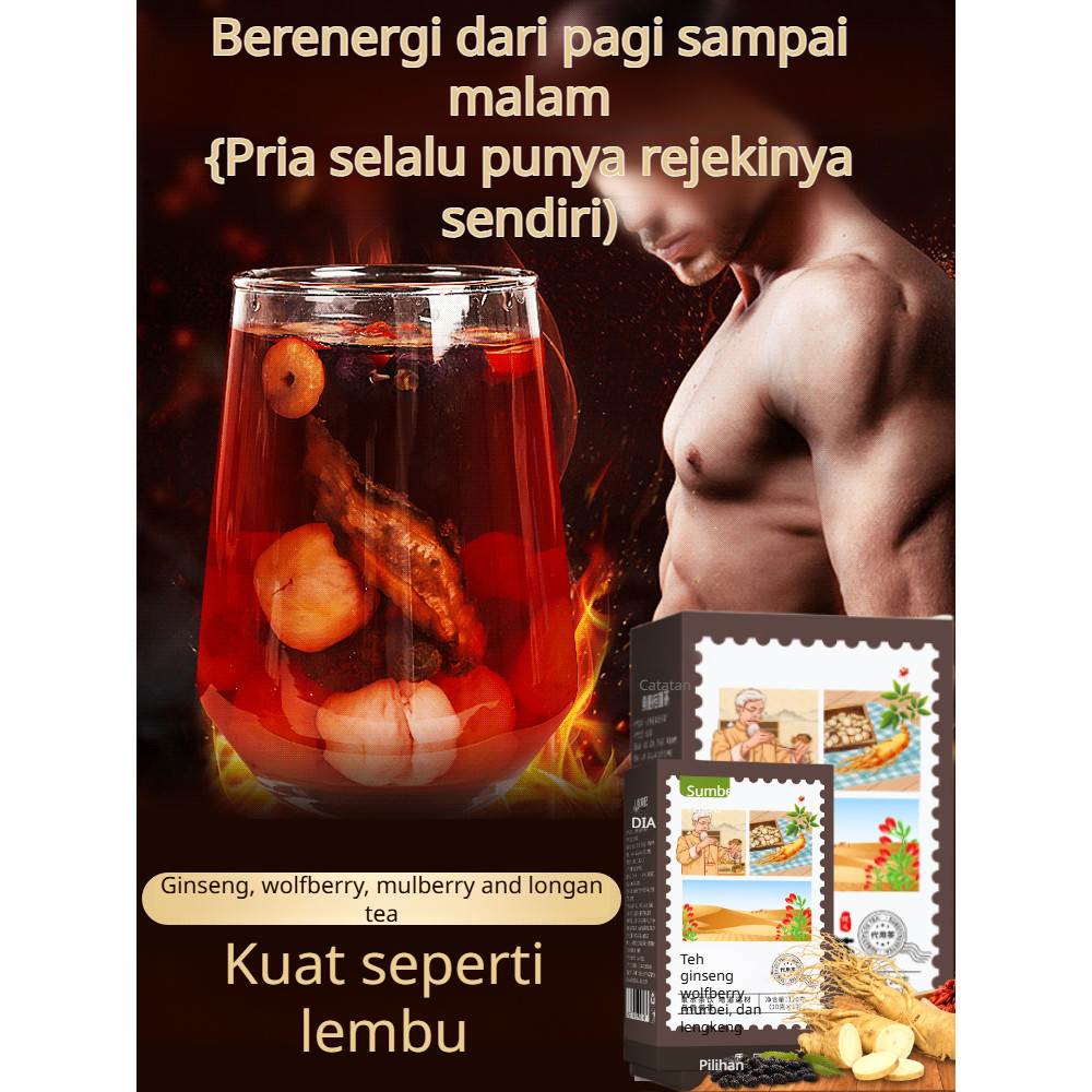 

⚡COD + pengiriman 24 jam⚡Teh ginseng anggur wolfberry untuk menyegarkan pikiran/Teh ginseng wolfberry Liubao/Teh kesehatan hati dan ginjal/Kantong teh kesehatan pria/Teh pelindung hati/Teh bunga kering kurma merah/Teh penurun panas yang sehat