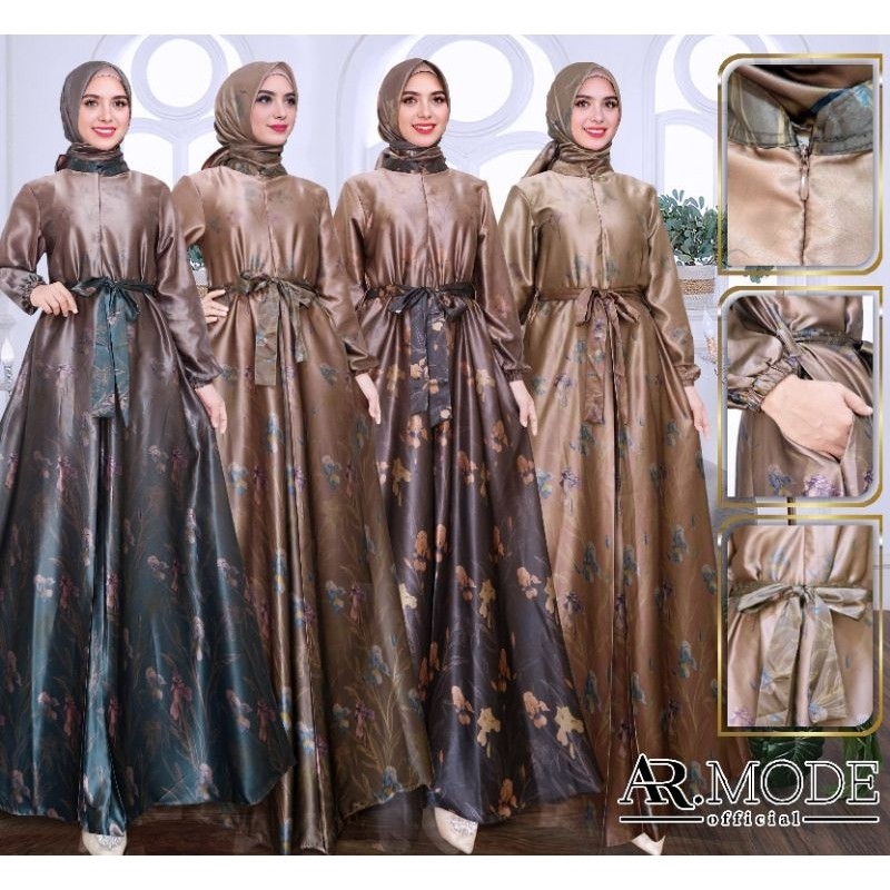 Gamis SET HIJAB Segi Empat Silk Allsize dan Jumbo