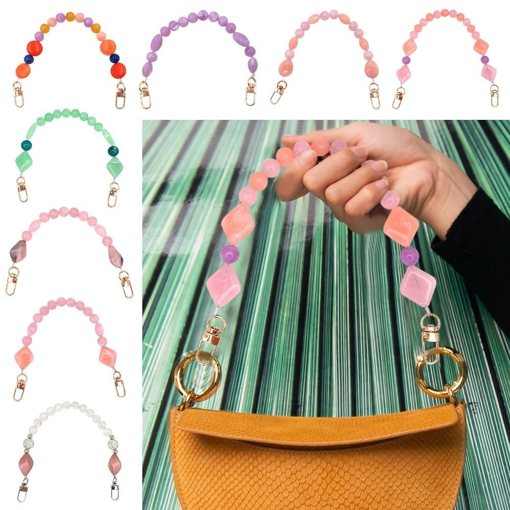Colorful Resin Handbag Chain Replaceable Purse Bag Belt Phone Case Hanging Chain Extension Bead Chai