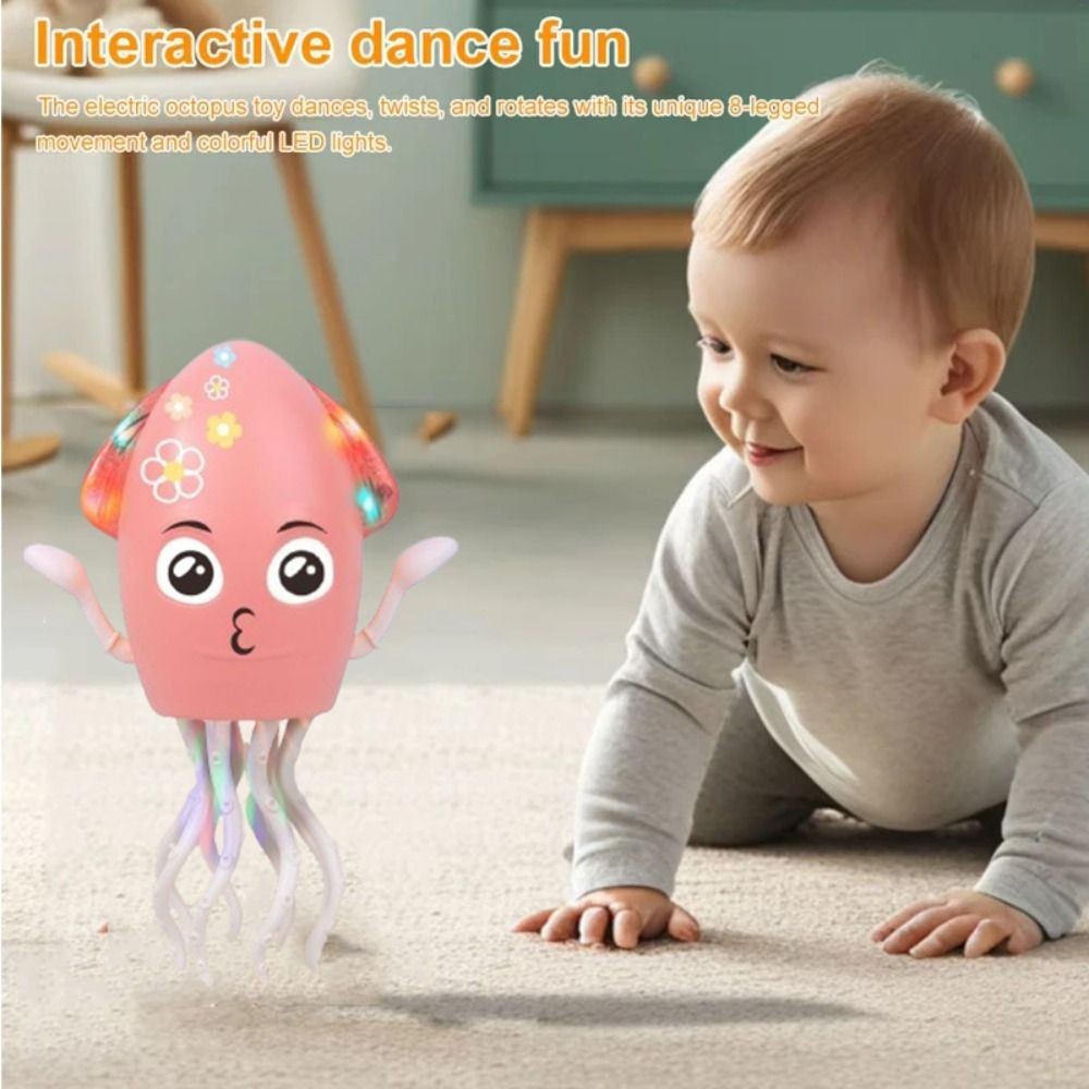 Plastic Dancing Octopus Toy Rechargeable Simulation Crawling Interactive Octopus Toy Swinging Flexib