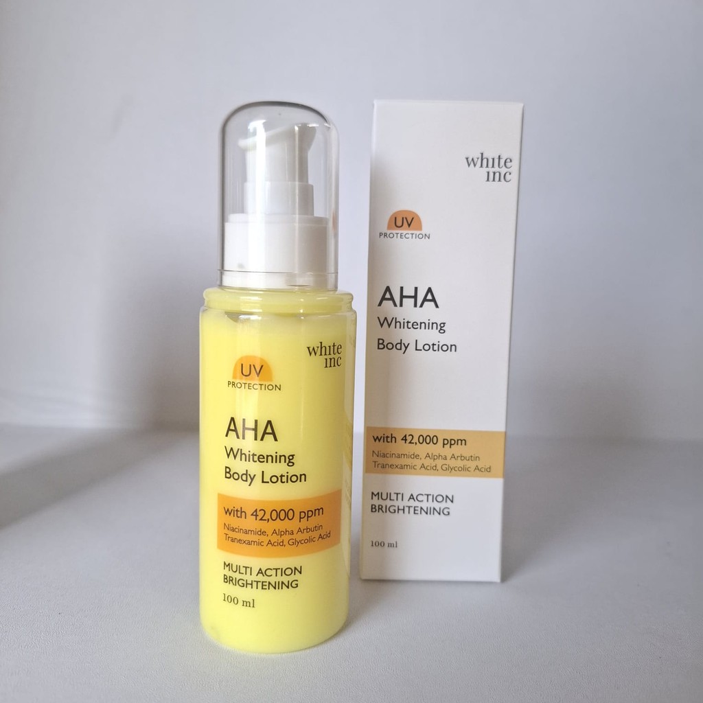 BEAUTY [100ml] WHITE INC AHA Body Lotion to Whitening & Moisturising | Hand Body Lotion Pencerah Men