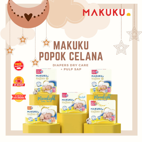 Makuku Diapers Dry Care Popok Bayi Celana/Perekat NB-S38/M30/L28