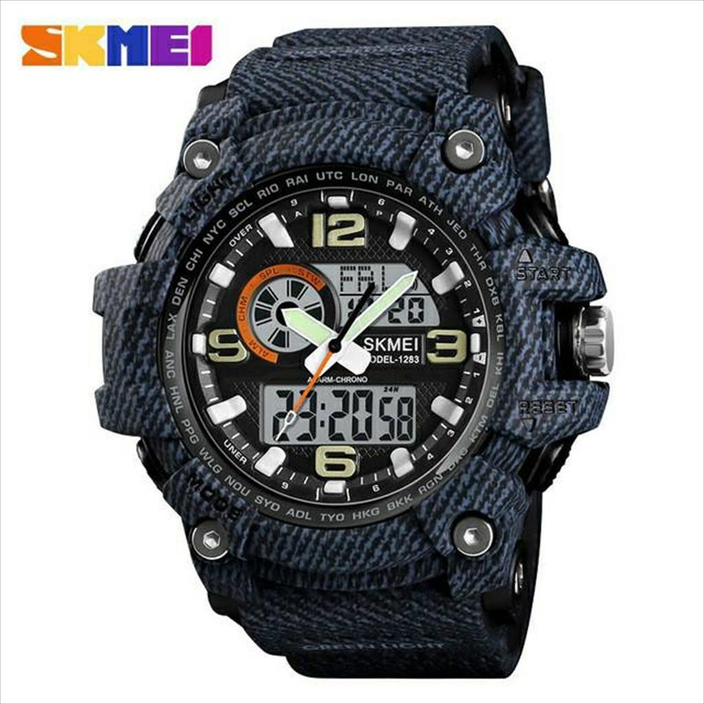 Jam Tangan Pria / SKMEI 1283 Analog Digital Dual LED / Jam Tangan Analog Digital / SKMEI