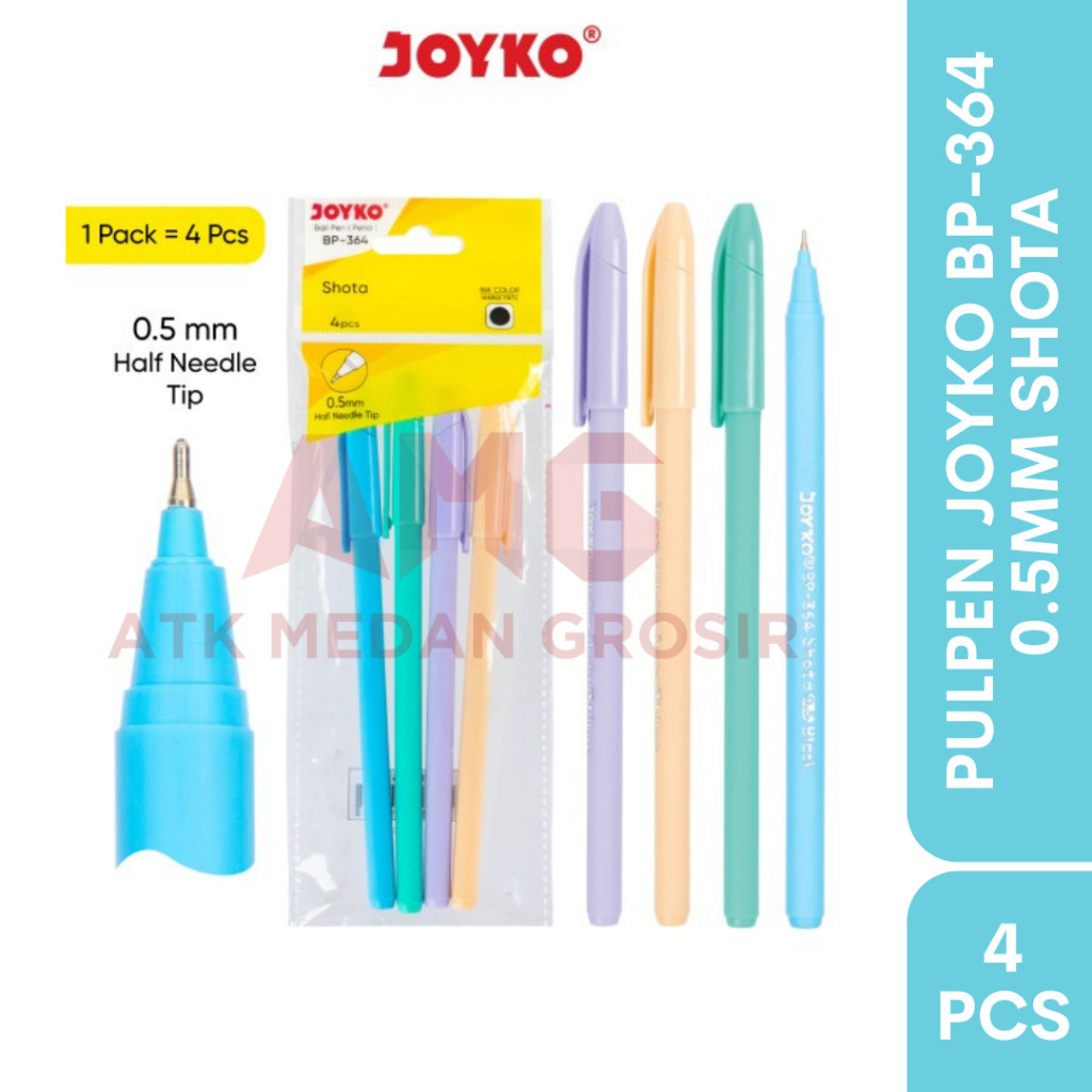 

PULPEN JOYKO BP-364 SHOTA 0.5MM PER PACK ISI 4 PCS