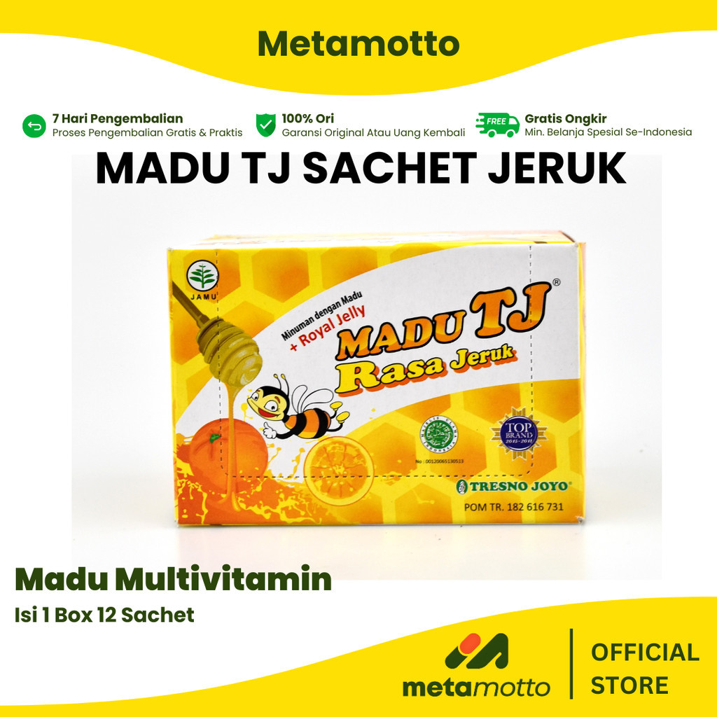 

Madu TJ Sachet Rasa Jeruk Per Box Isi 12sachet | Madu TJ Jeruk - Metamotto Karya Jaya