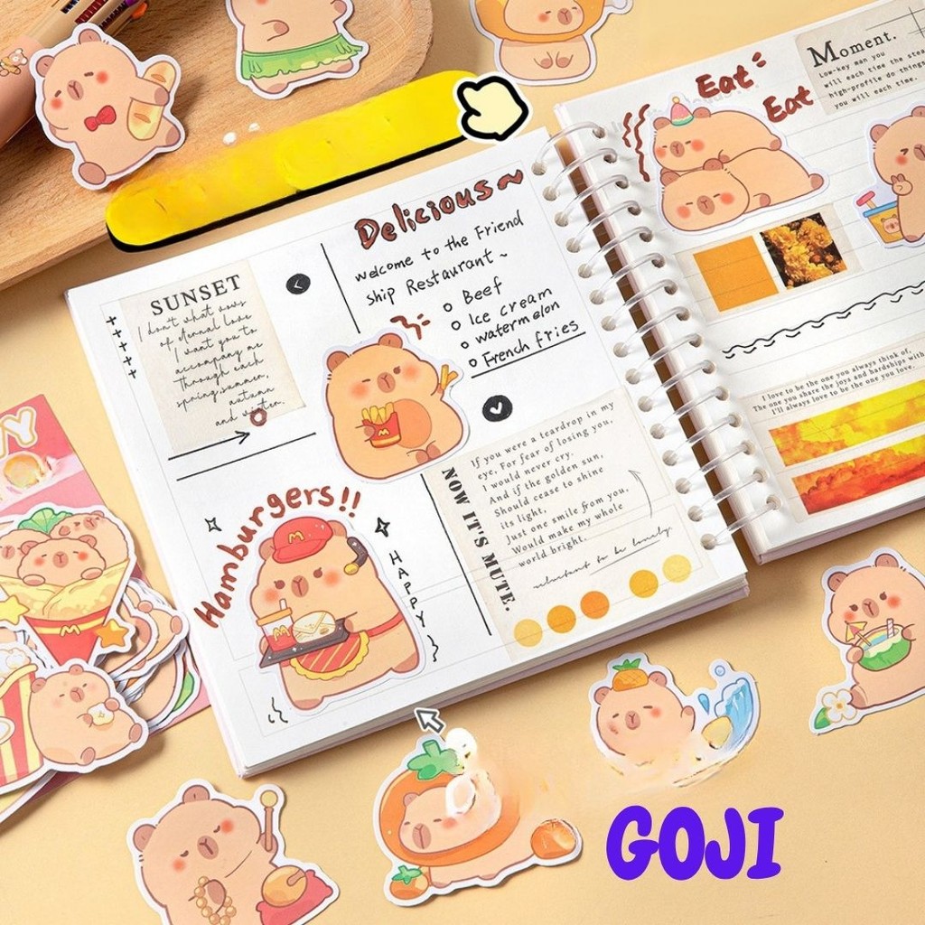 

GOJI Sticker Capybara 30pcs Cutting Stiker Lucu Mate Dof Jurnal