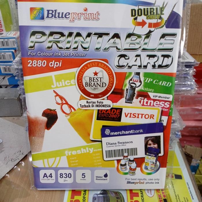 

Promo printable card blue print A4/PVC ID card blue print isi 5sheets
