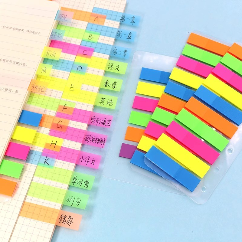 

M&G Clear Fluorescent Index Stickers Colorful Handwritten Small Label Stickers, Student Sticky Notes 5 Colors Stickers School Of