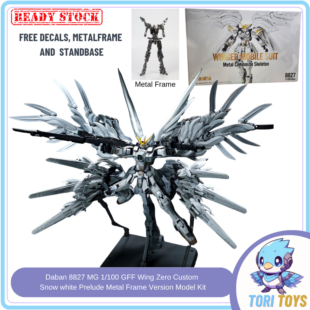 Daban 8827 MG 1/100 Wing Zero Custom Snow White Prelude GFF Metal Frame Version