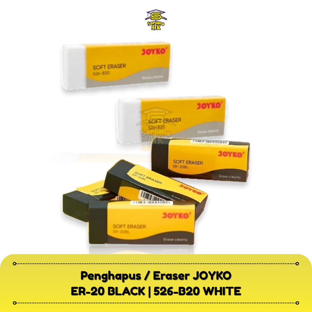 

Penghapus / Eraser / Stip Joyko ER-20 Black Hitam / B-20 White Putih