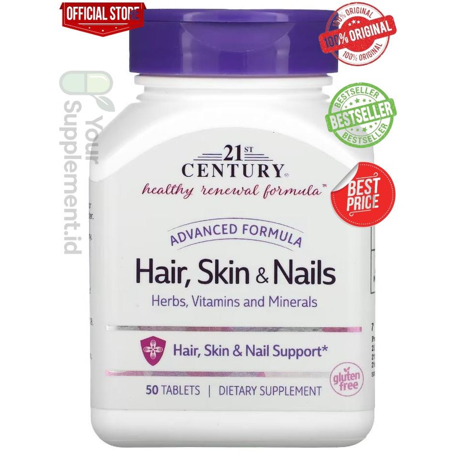 21st Century Advanced Formula Hair Skin & Nails biotin 50 Tabs USA