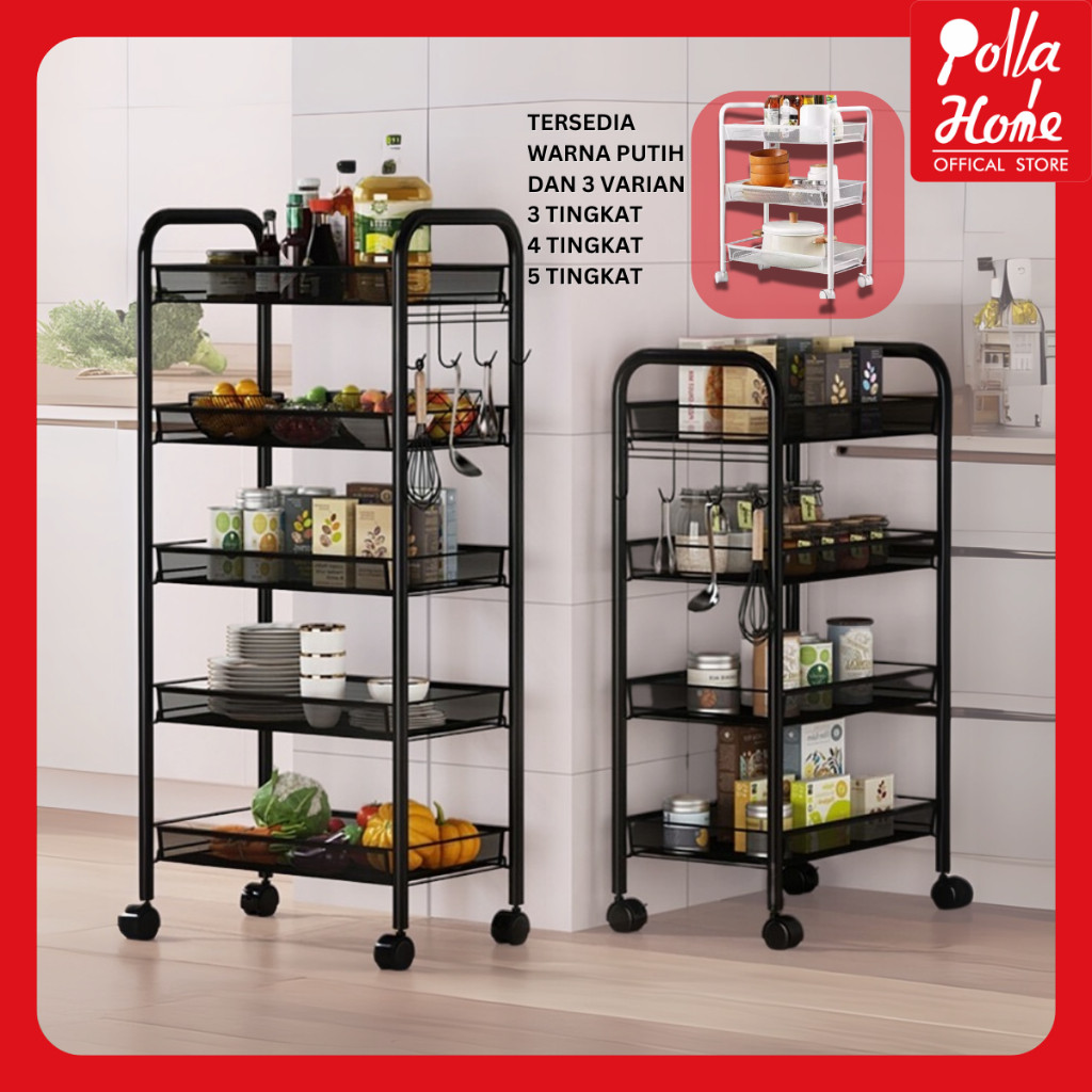 

Olla Hom - Rak Lantai Beroda Rak Penyimpanan Serbaguna Rak Ruang Tamu