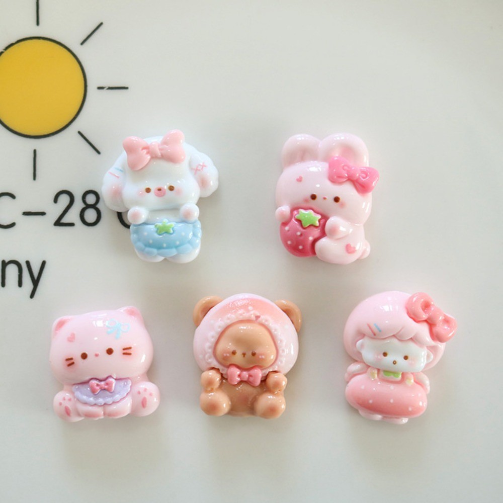 

10pcs Cute Cartoon Kawaii Rabbit Fruit Series Flat Back Resin DIY Scrapbooking Embellishments Cabochons Decoration Accessories