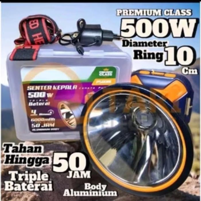 [ COD bayar di tempat ] promo Lampu senter led Kepala LED Headlamp 500 Watt Probest P500AL Batre 600