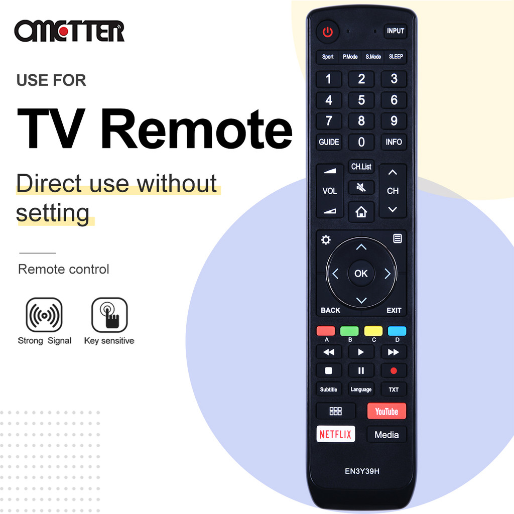 New EN3Y39H Fit for Hisense Smart TV Remote Control H50U7A H55U7A H65U7A H43A6500 H50A6500 H55A6500 