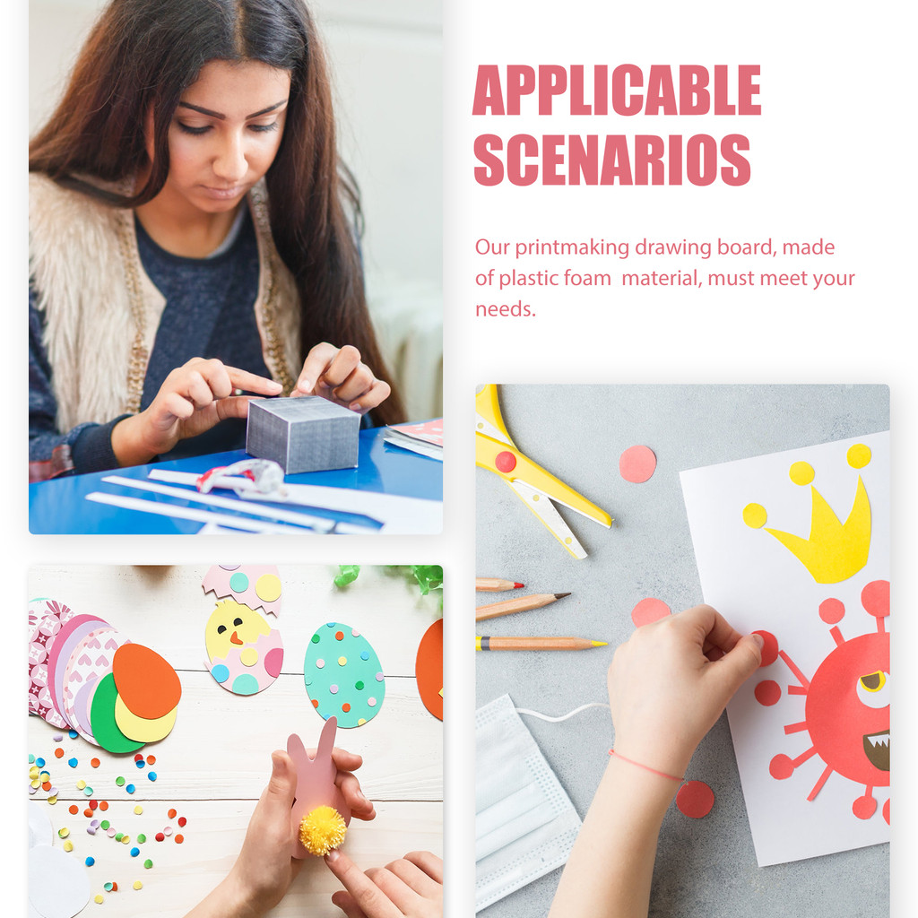 

10 Sheets Blow Molded Cardboard Foam Paper Drawing Pad for Kids Diy Project Foams Supplies Print Making Materials Molding Child