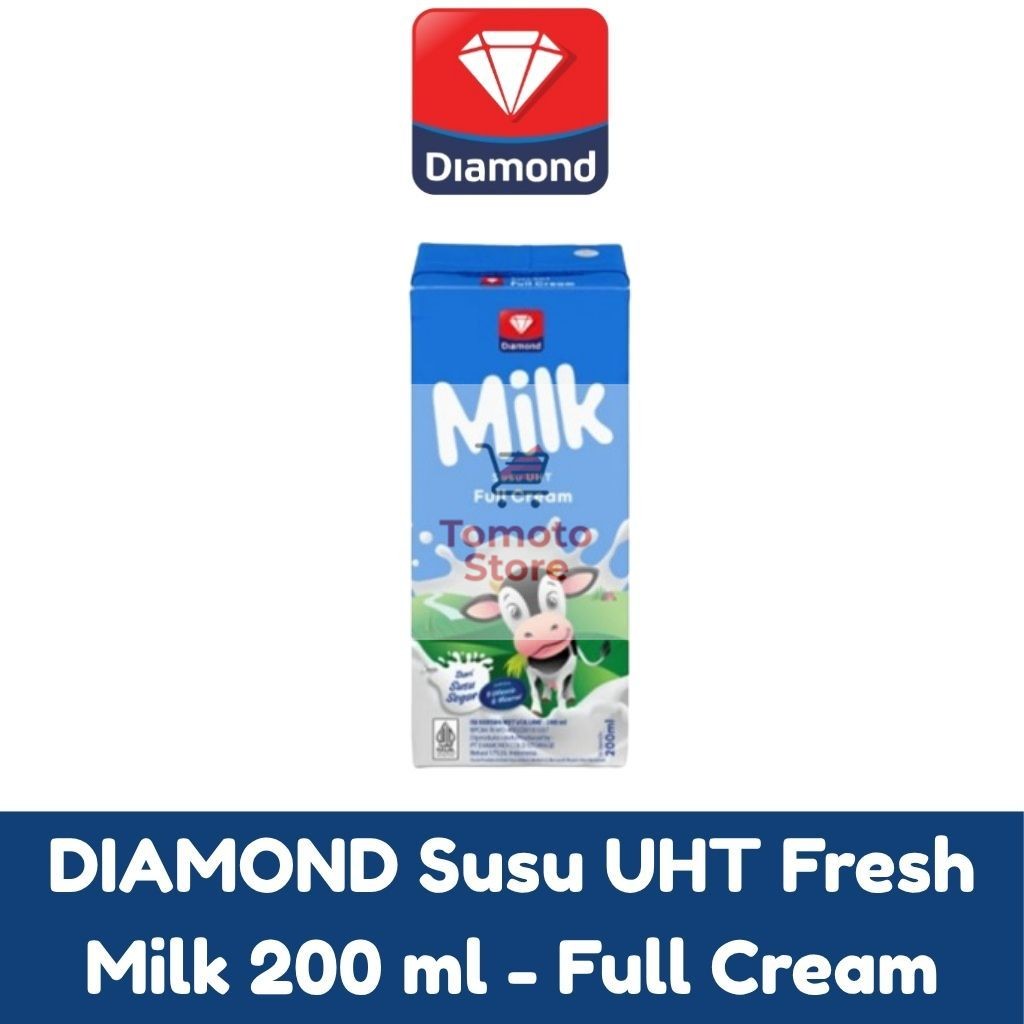 

✨ TOMOTOSTORE ✨ DIAMOND Susu UHT Full Cream Fresh Milk 200 ml - Full Cream