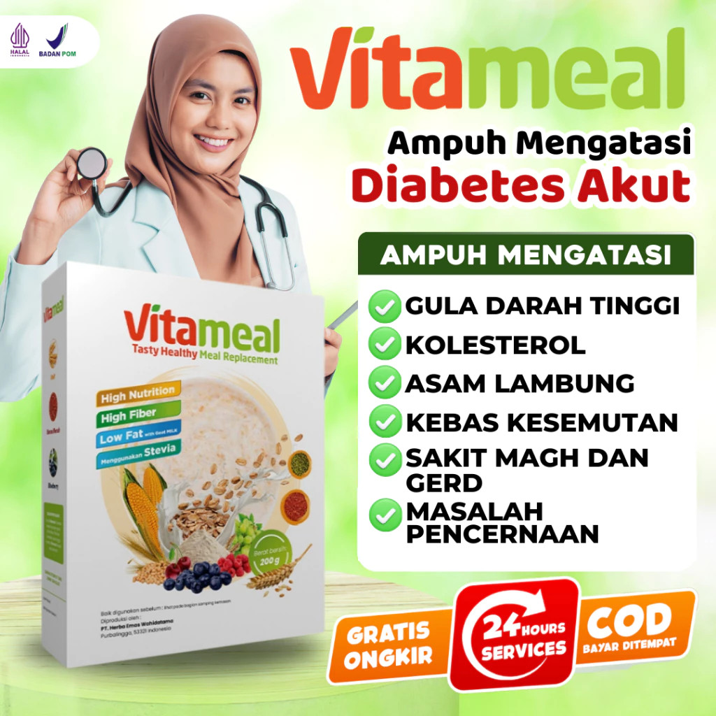 

VITAMEAL Sereal Tinggi serat Menjaga Gula Darah - Paket 1 Box