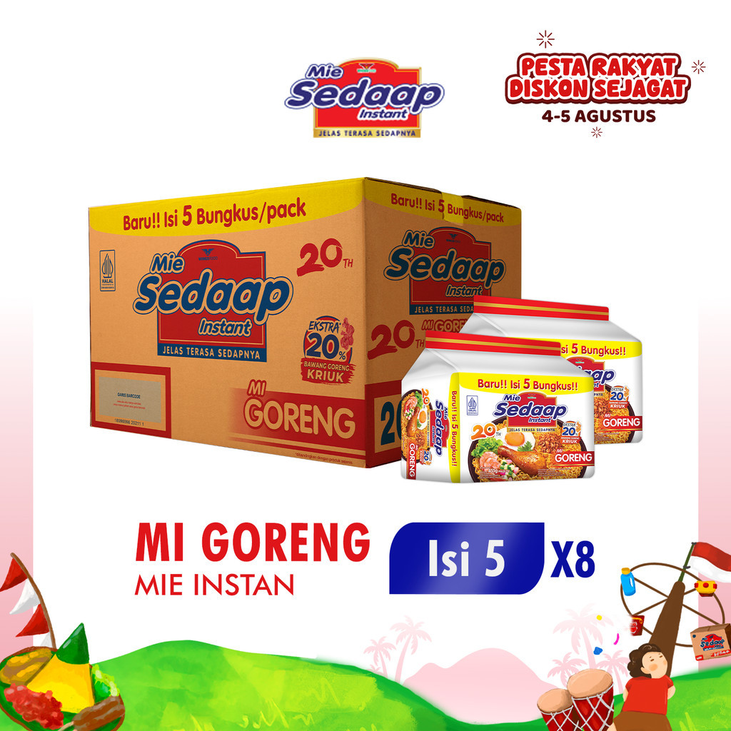 

Sedaap Mie Instan Goreng Isi 5 Bag 90 gr x8