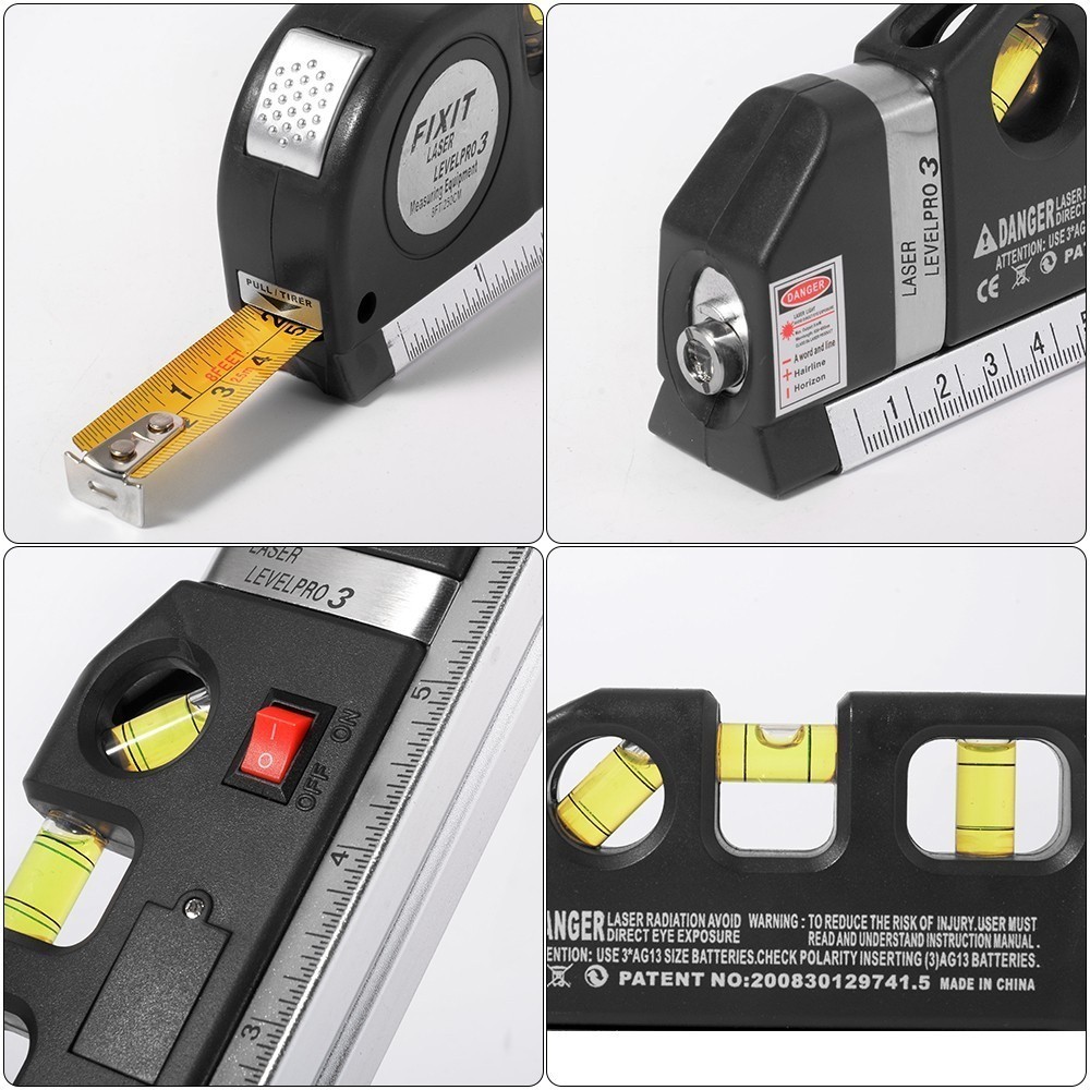 Laser level meteran Laser Alat Pengukur Kemiringan Waterpass Penggaris Laser Tukang Bangunan laser b