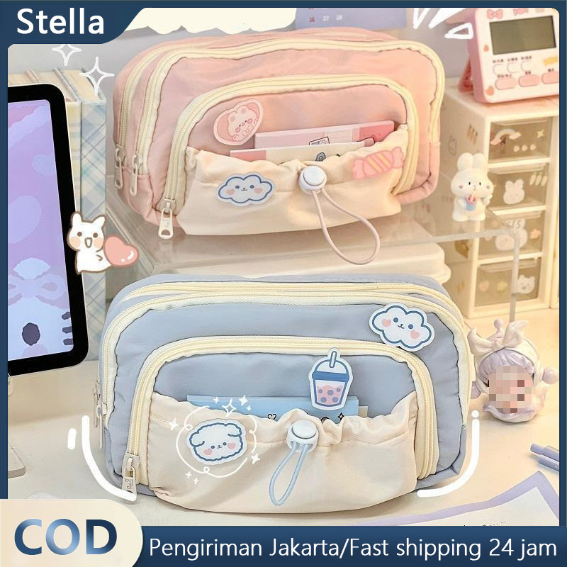 

Tempat Pensil Large Capacity Kawaii Pencil Case Kotak Pensil Lipat Untuk Anak Perempuan Organizer Alat Tulis Kantor