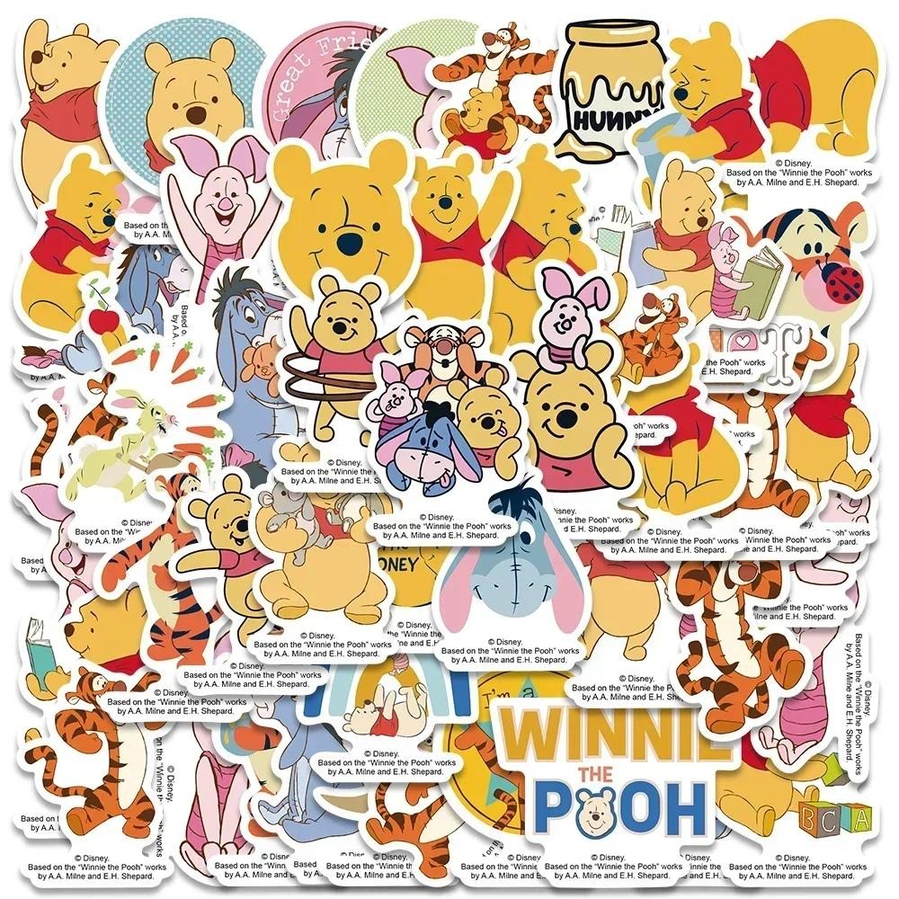 

50pcs Kawai Winnie the Pooh Stickers Disney Graffiti Decals For Kids Cute Anime Stickers Luggage Notebook Scrapbooking Stickers