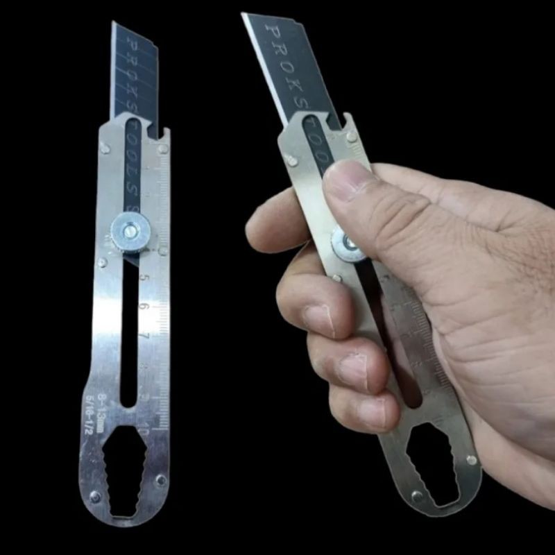 

GUMDROP - Cutter Besi Stainless Steel 9in1 Pisau Cutter 15mm Pemotong Serbaguna Anti Karat