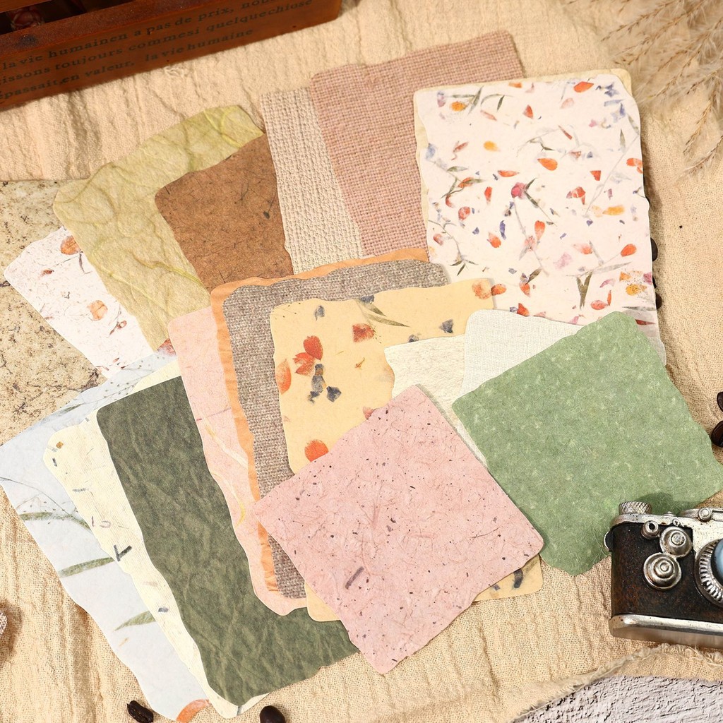 

28 pcs Vintage 3D texture Material paper for Planner Decorative Diary Scrapbooking Background paper handmade Craft Supplies