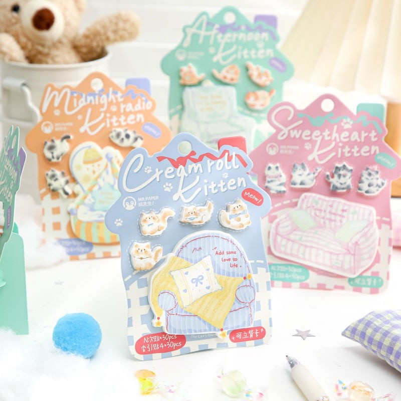 

20pcs/lot Creative Cat Memo Pad Sticky Notes Cute Stationery Label Planner Sticker Post School Supplies